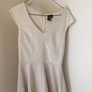 Cream mini dress with sparkles